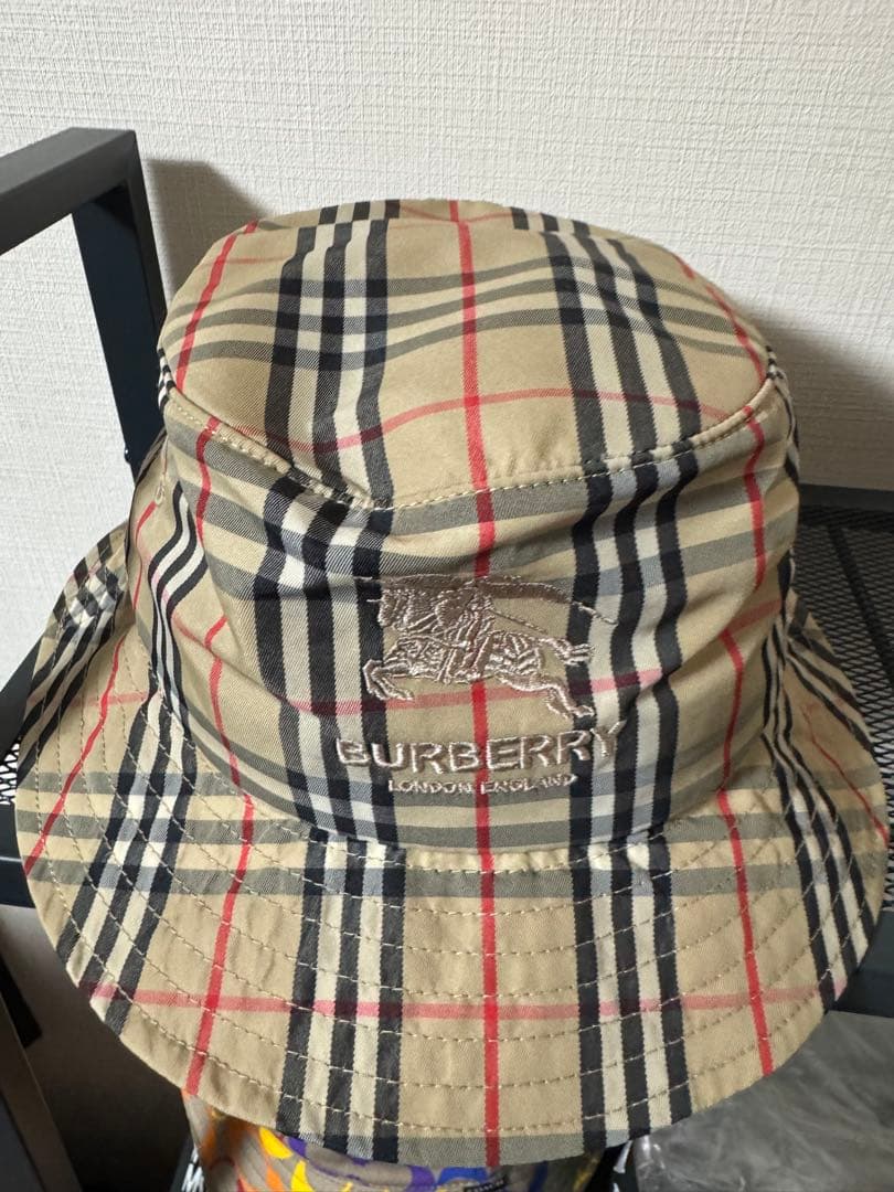 Supreme×BURBERRY チェック柄 バケットハット S/M