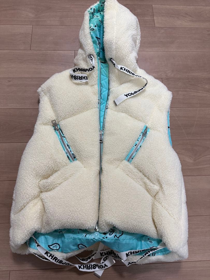 クリスジョイ KHRISJOY ダウンベスト　リバーシブル　ペイズリー柄