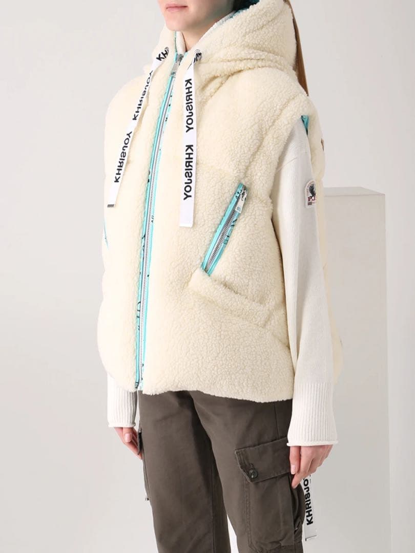 クリスジョイ KHRISJOY ダウンベスト　リバーシブル　ペイズリー柄