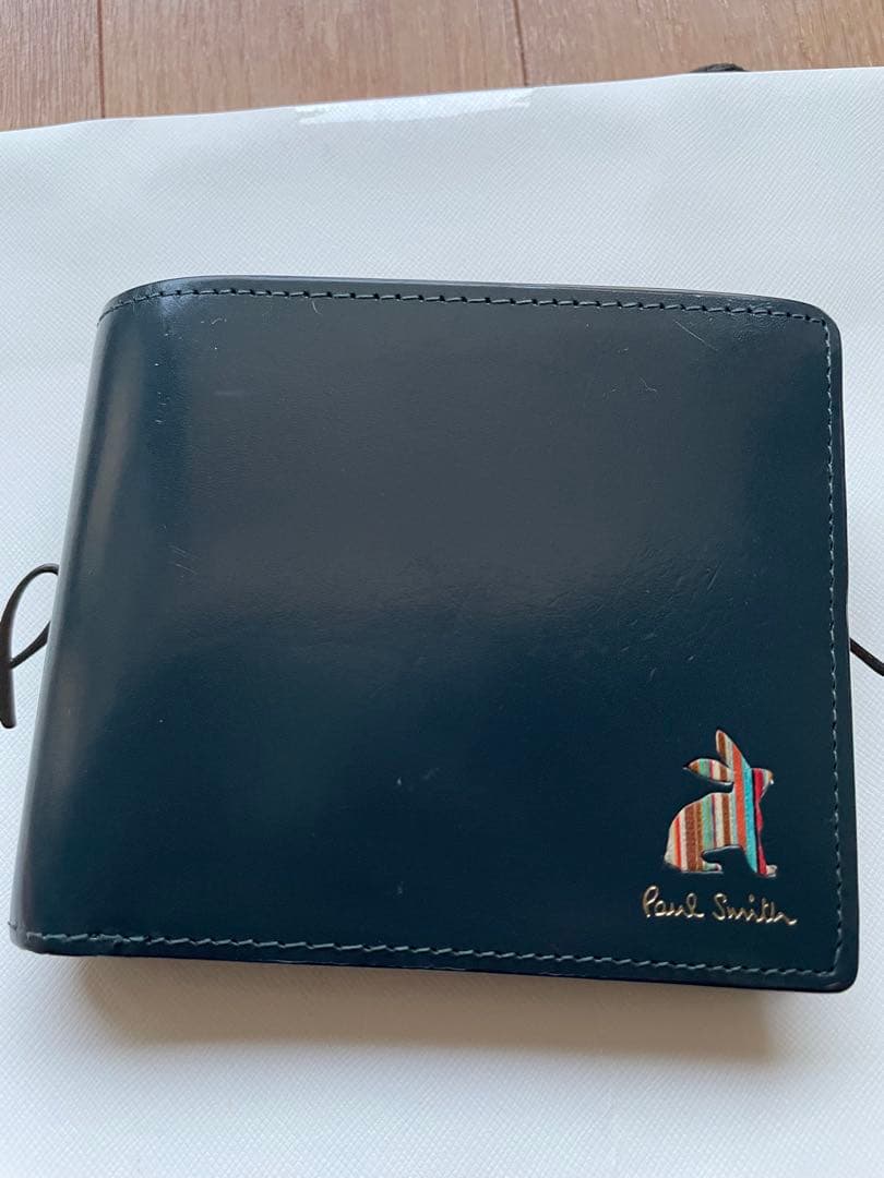 【美品】Paul Smith ブライトストライプ　ラビット　二つ折り財布