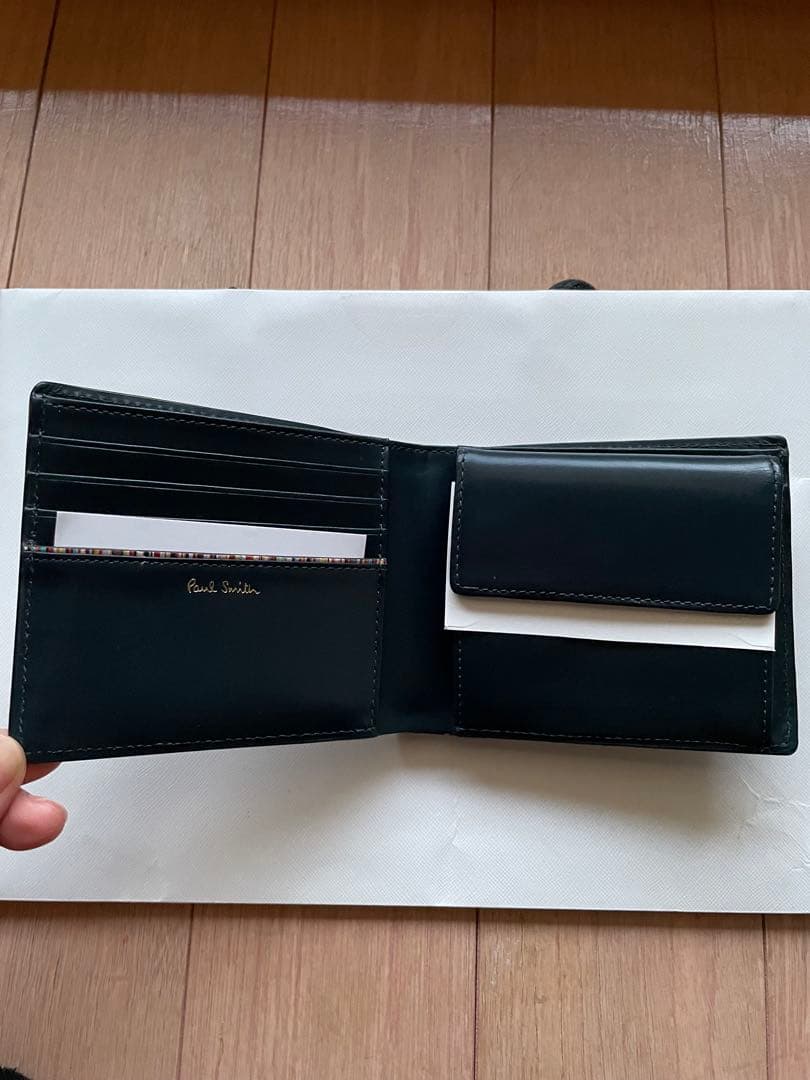 【美品】Paul Smith ブライトストライプ　ラビット　二つ折り財布