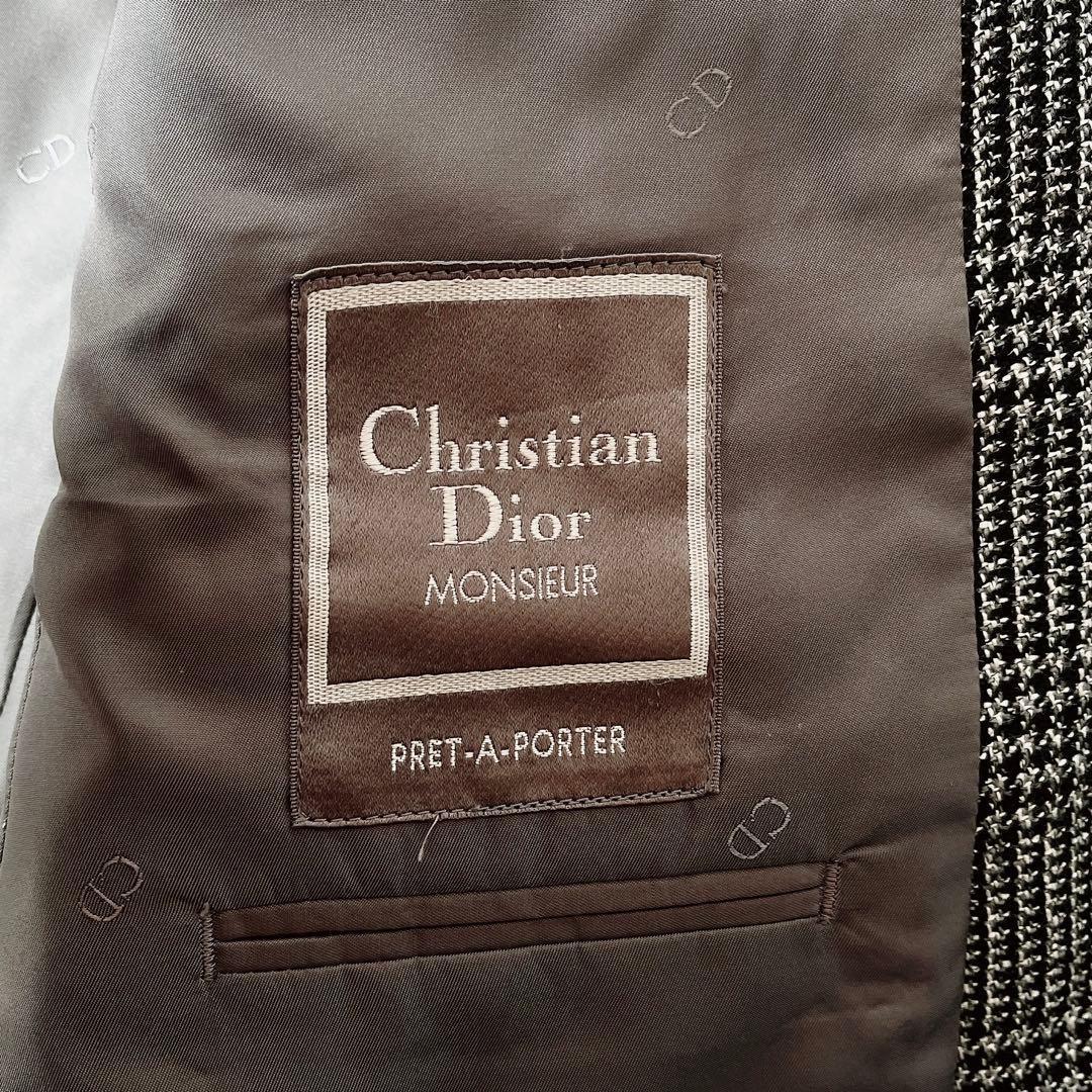 【美品】クリスチャンディオール テーラードジャケット グレンチェックウール