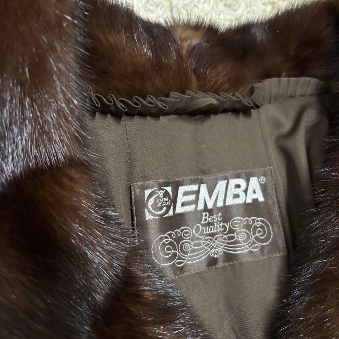 最高級　エンバ　リアルミンクファーコート　ブラウン　本毛皮