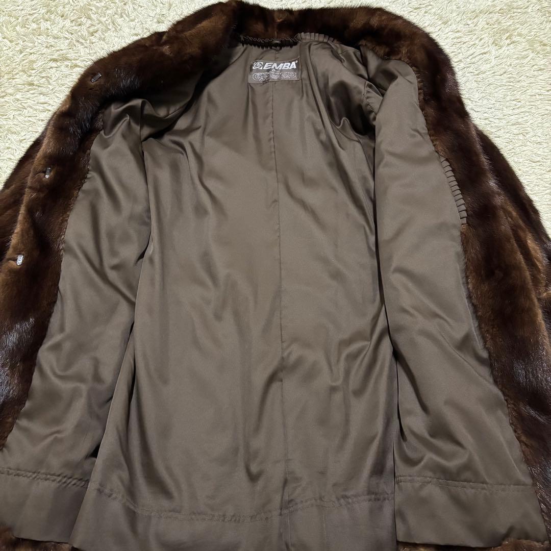 最高級　エンバ　リアルミンクファーコート　ブラウン　本毛皮