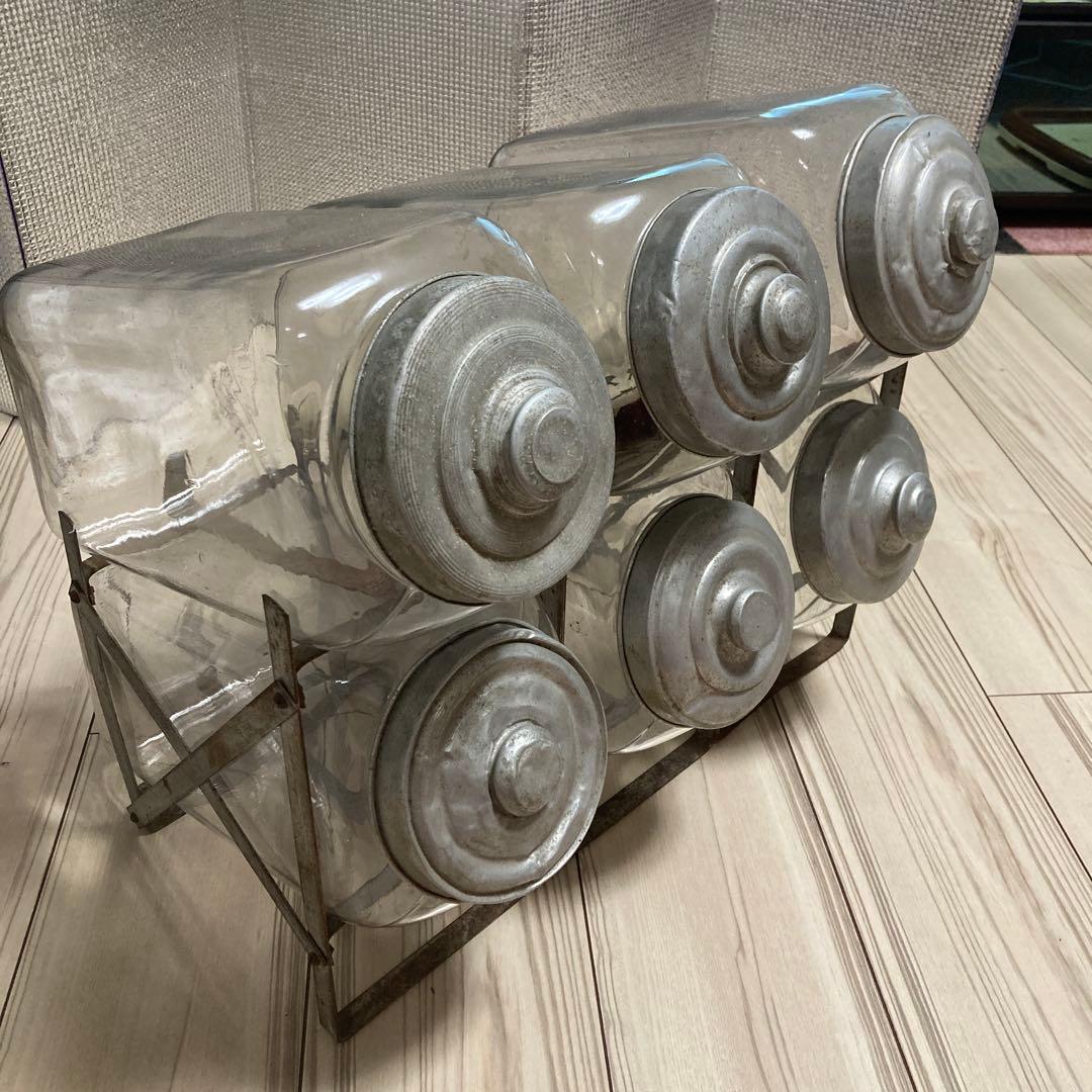 【稀品】アンティーク　駄菓子屋　たばこ瓶　昭和レトロ　ガラス瓶　キャニスター