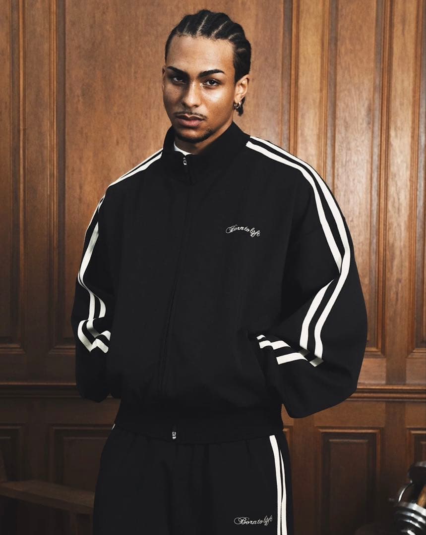 リフトLYFTブラック ストライプ ジャージ セットアップMサイズ