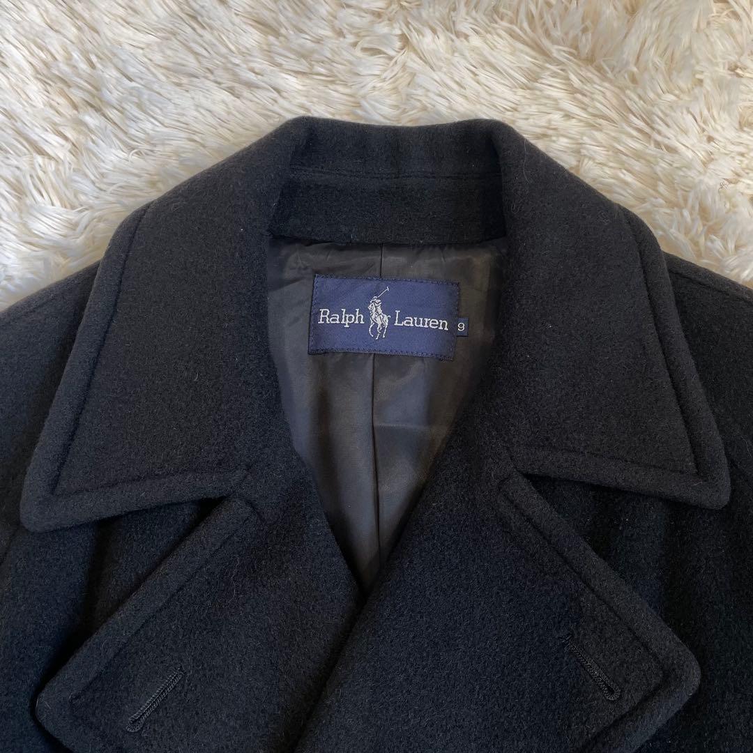 ラルフローレン ロング チェスター コート ベルト付き ウール ブラック
