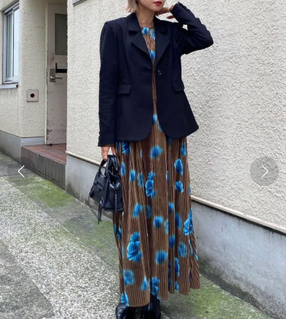 Ameri VINTAGE ／MILA VELOUR CUT DRESS M