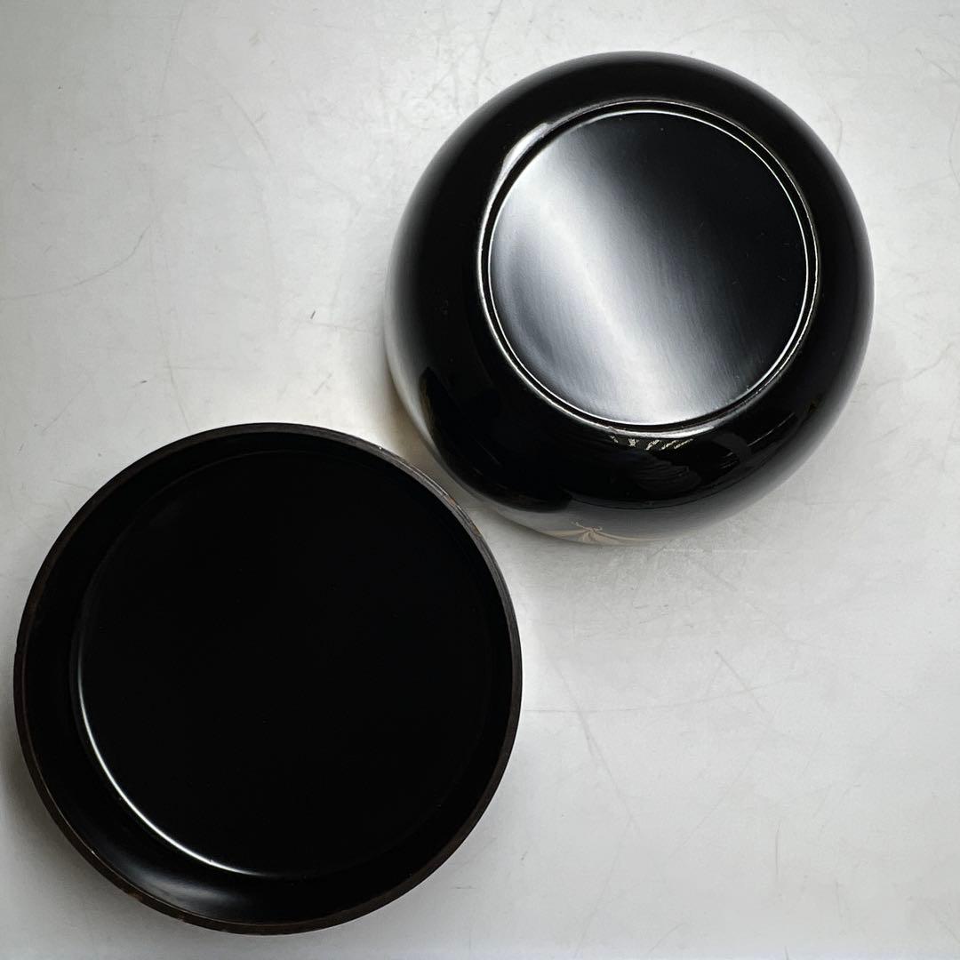 ☆茶3 哲山　四季草花　平棗　共箱　口径8cm 東K8-0125②