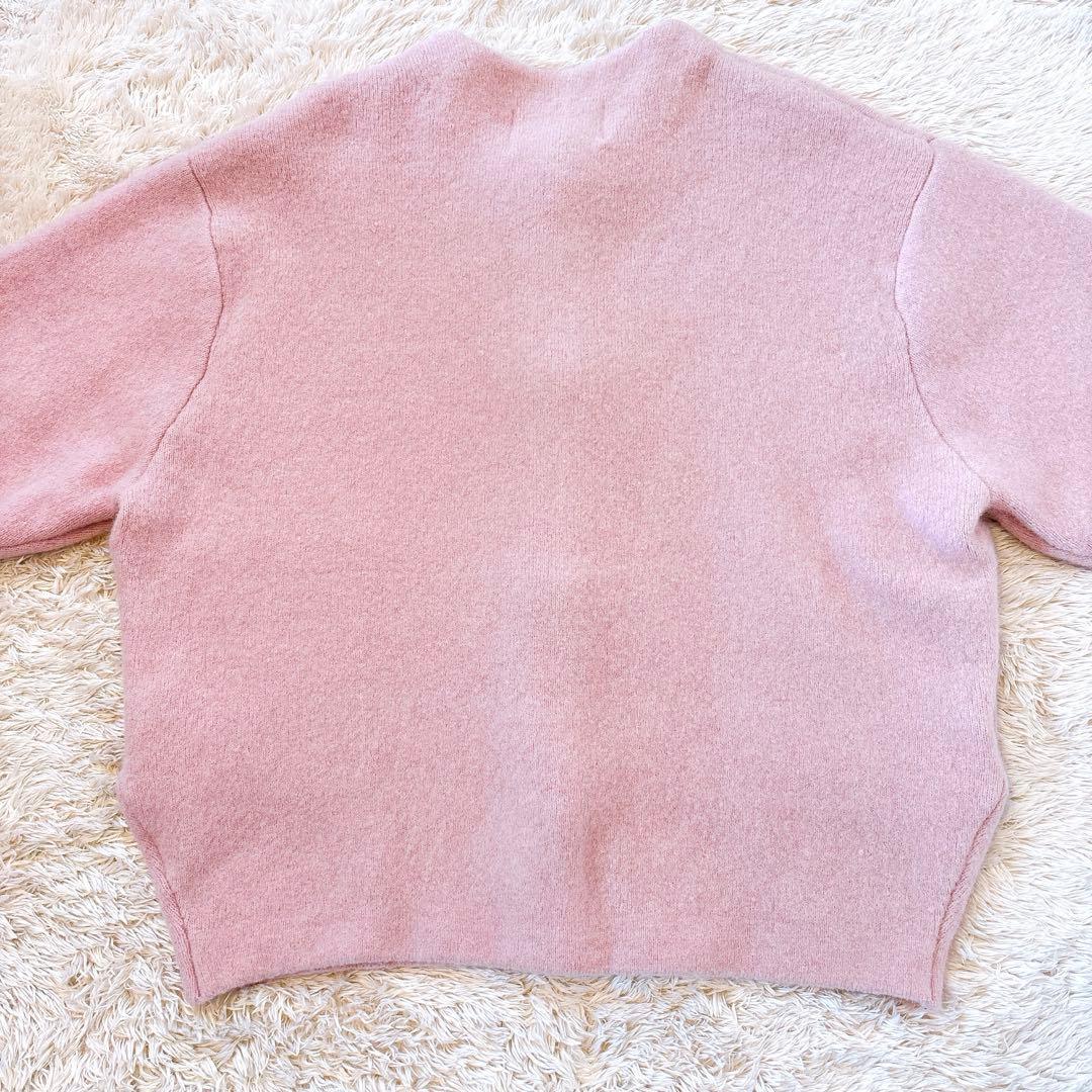 Rirandture パール釦コクーンニットジャケット ピンク　S ウール