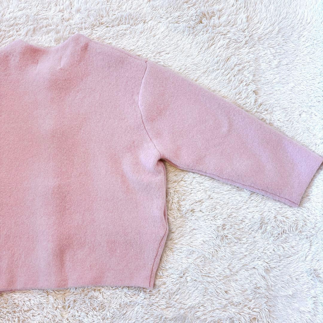 Rirandture パール釦コクーンニットジャケット ピンク　S ウール