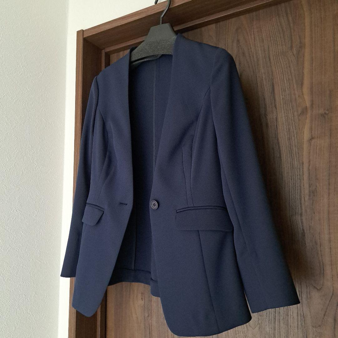 overE U65 ノーカラーハイストレッチジョーゼットジャケット パンツセット