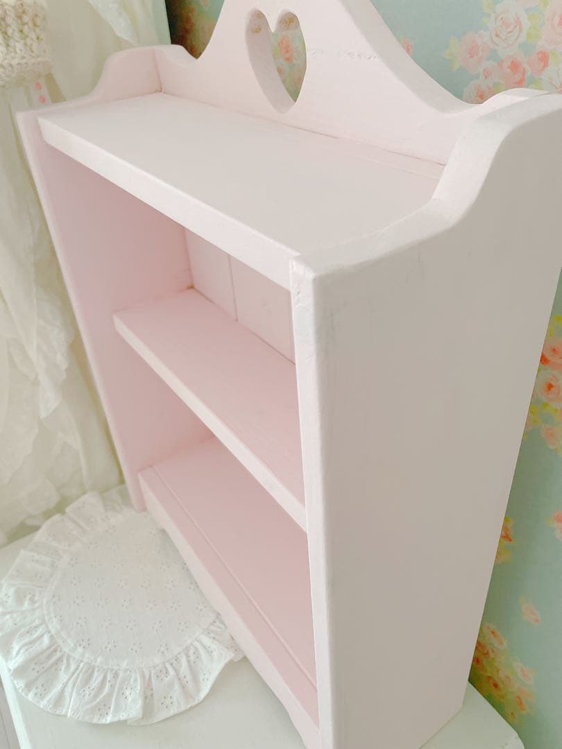 ハンドメイド ピンクの飾り棚 シェルフ