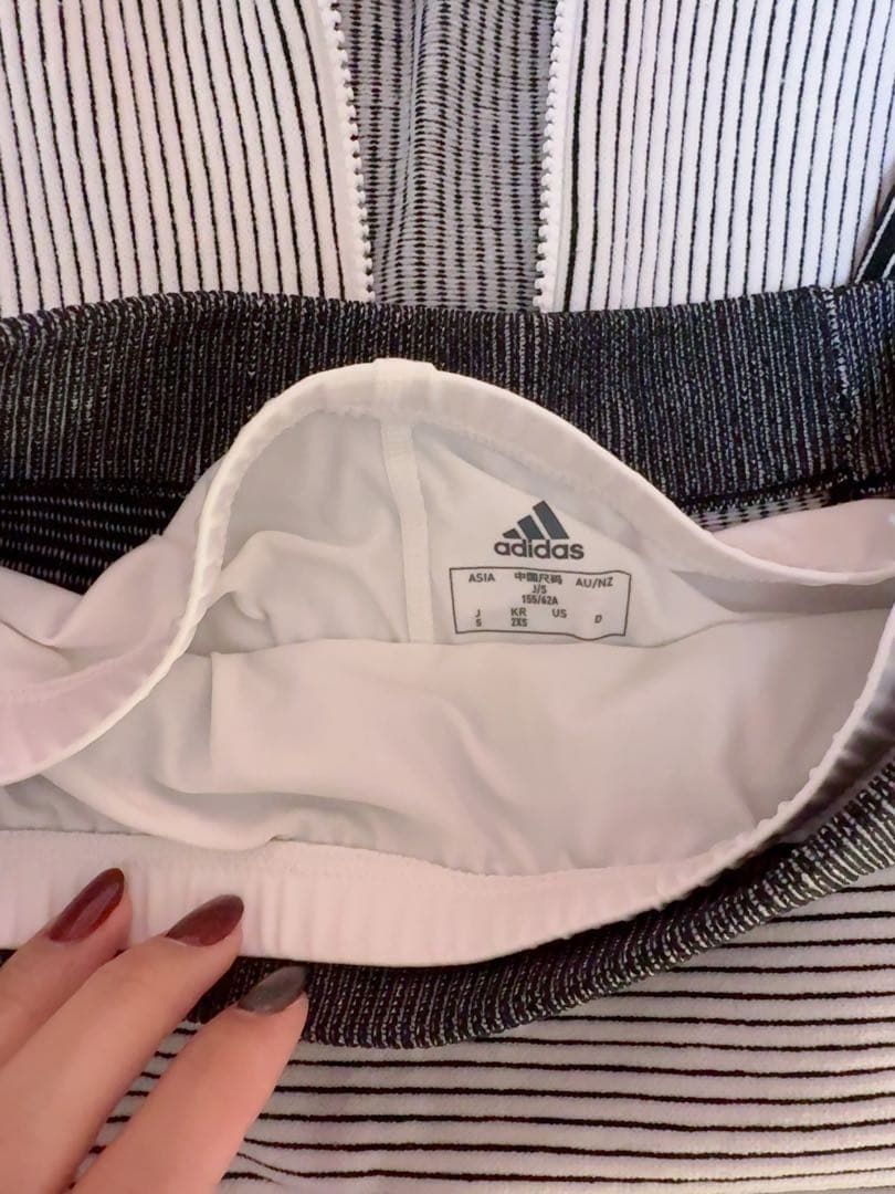 adidas ストライプ フーディー スカート セット M