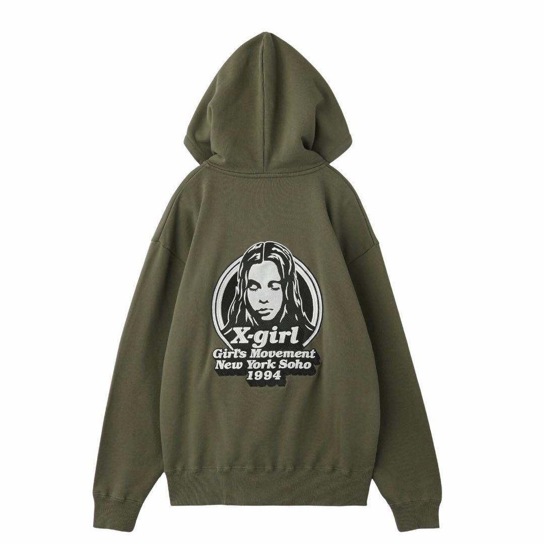 X-girl フェイスロゴ　ジップパーカー　パーカー　新品未使用品