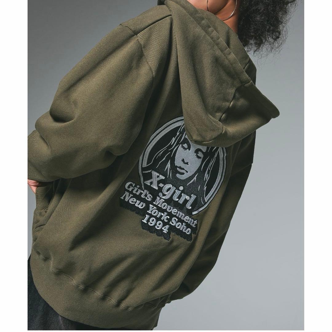 X-girl フェイスロゴ　ジップパーカー　パーカー　新品未使用品