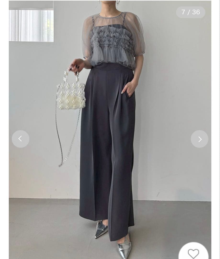 FRAY I.D チュールブラウスセットコンビネゾン CGRY