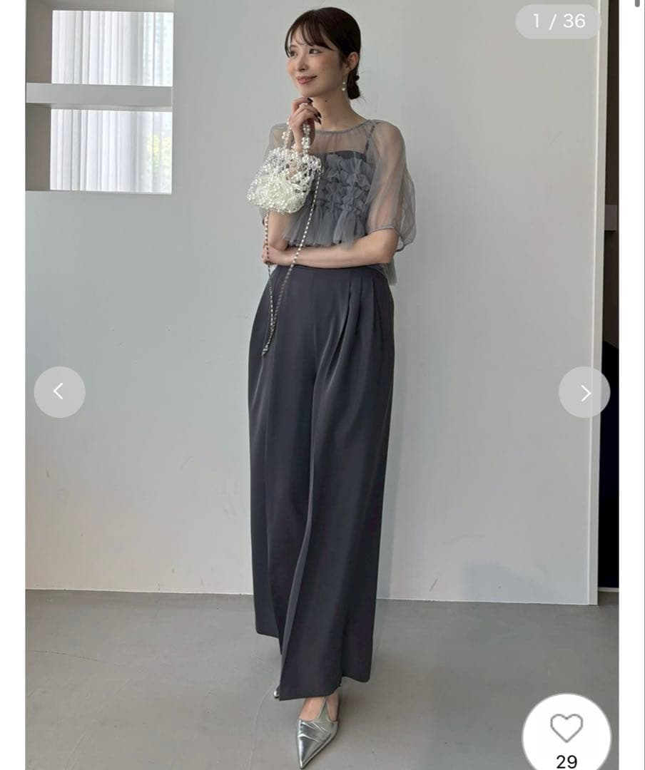 FRAY I.D チュールブラウスセットコンビネゾン CGRY