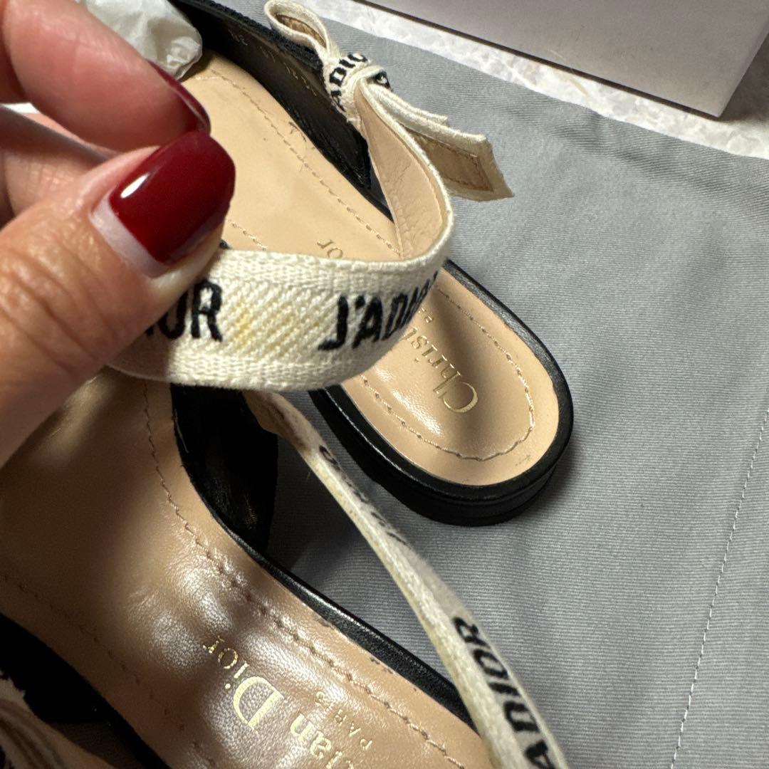 Christian Dior フラットシューズ　リボン　36 1/2