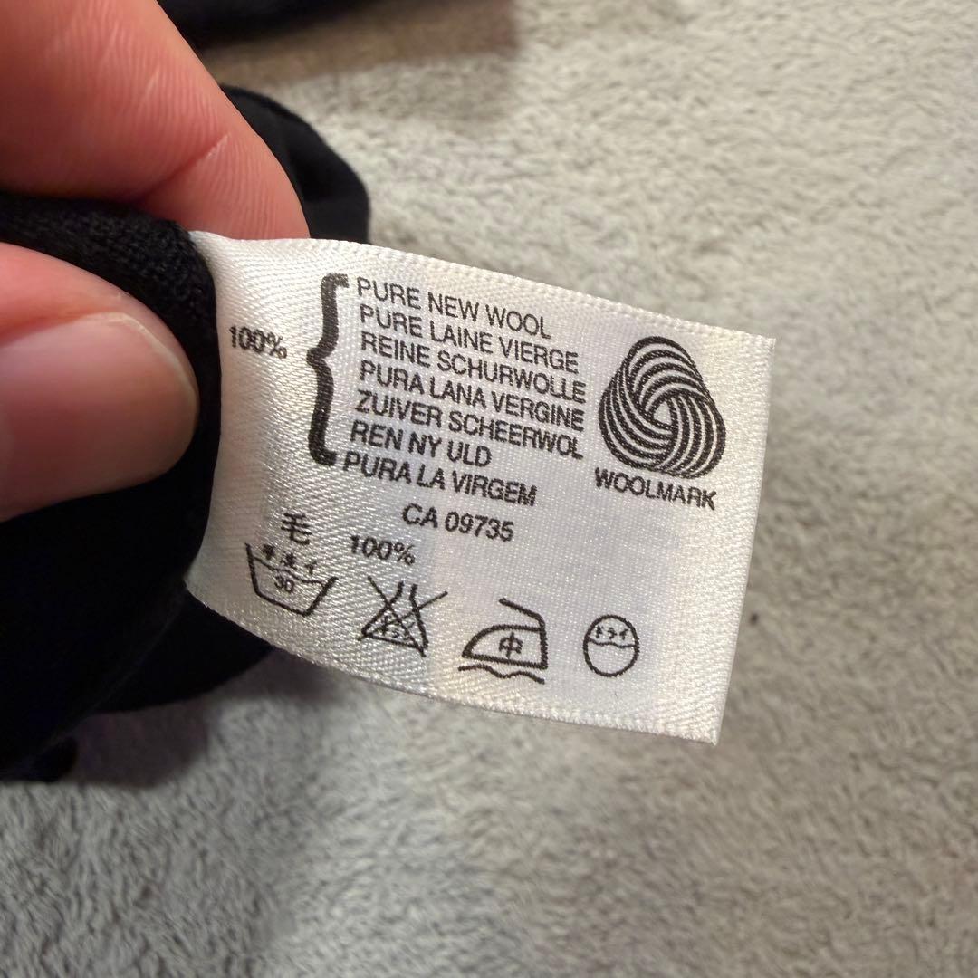 ジョンスメドレー　ウール　ニット　ポロシャツ　黒　Mサイズ