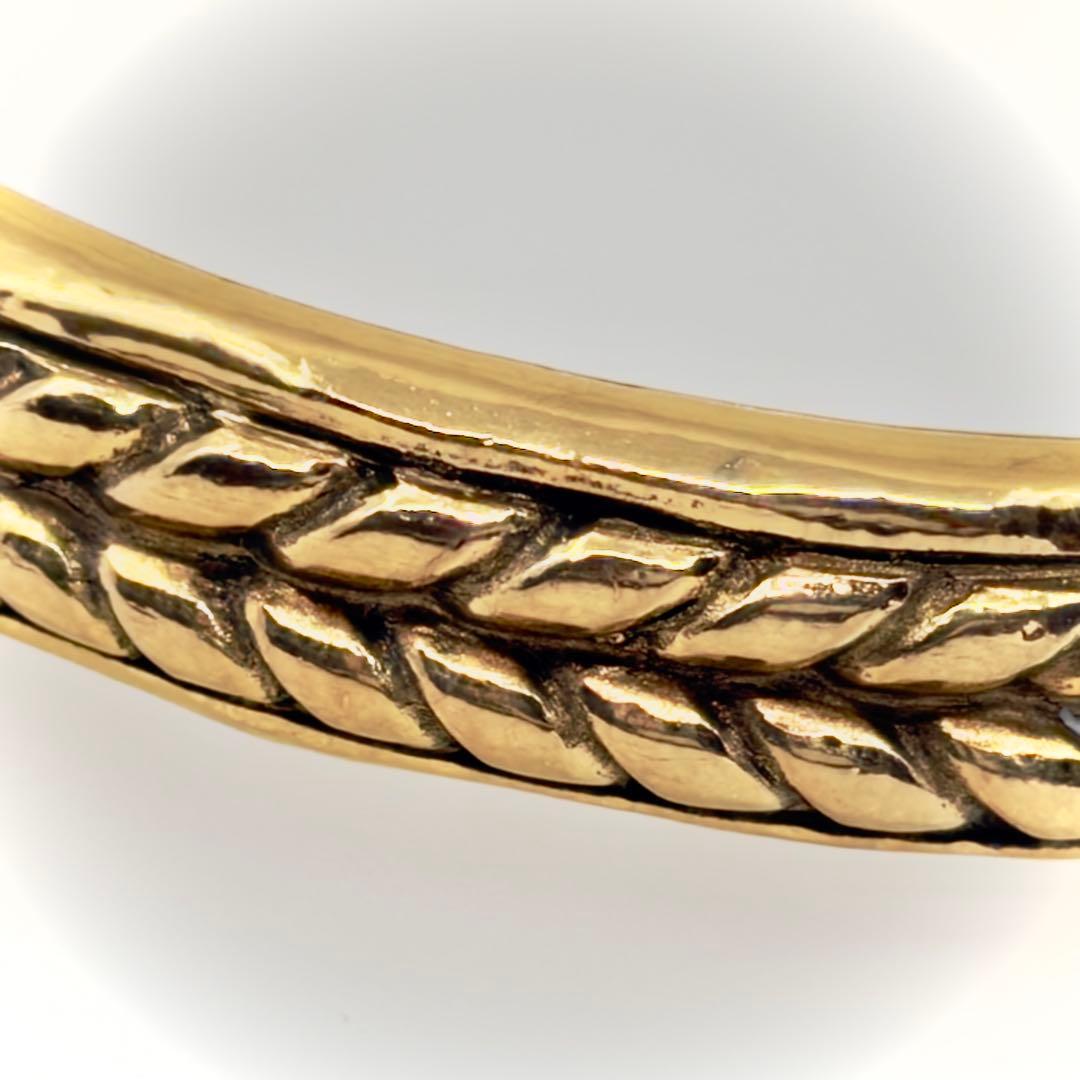 CHANEL シャネル ヴィンテージ バングル ブレスレット ロープ柄 ゴールド