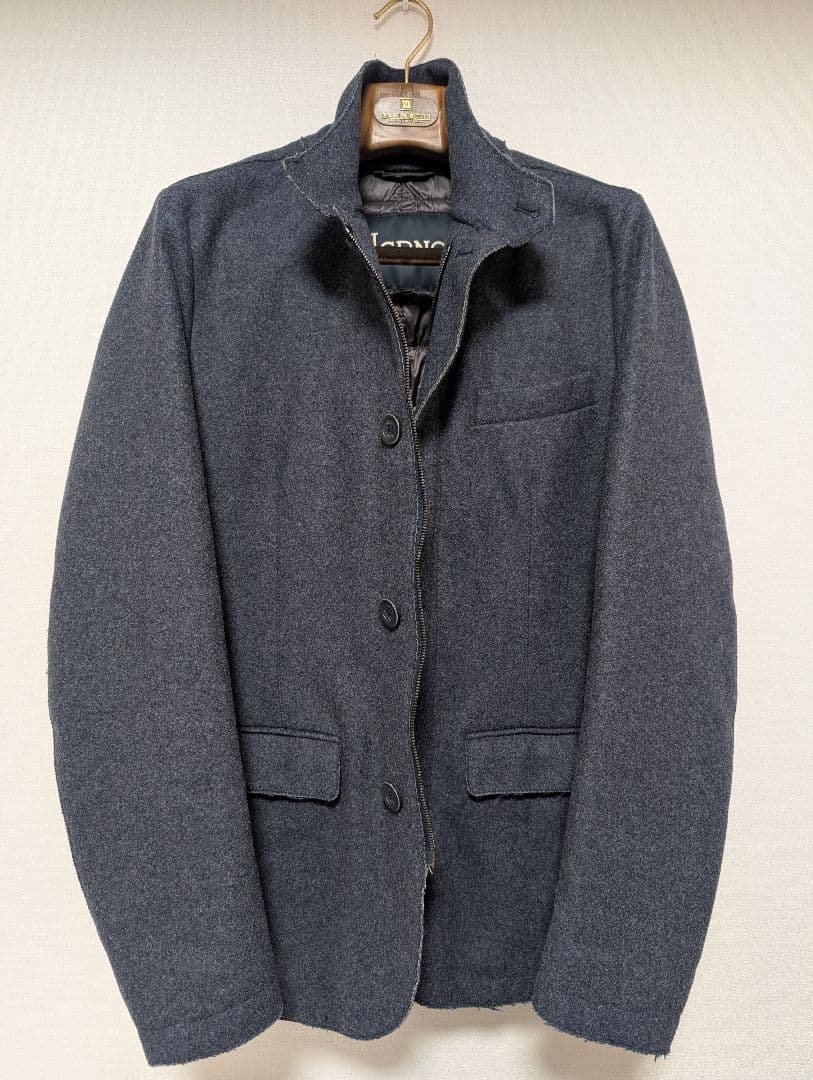 美品 HERNO ウール テーラード 46 ネイビー ジャケット ヘルノ