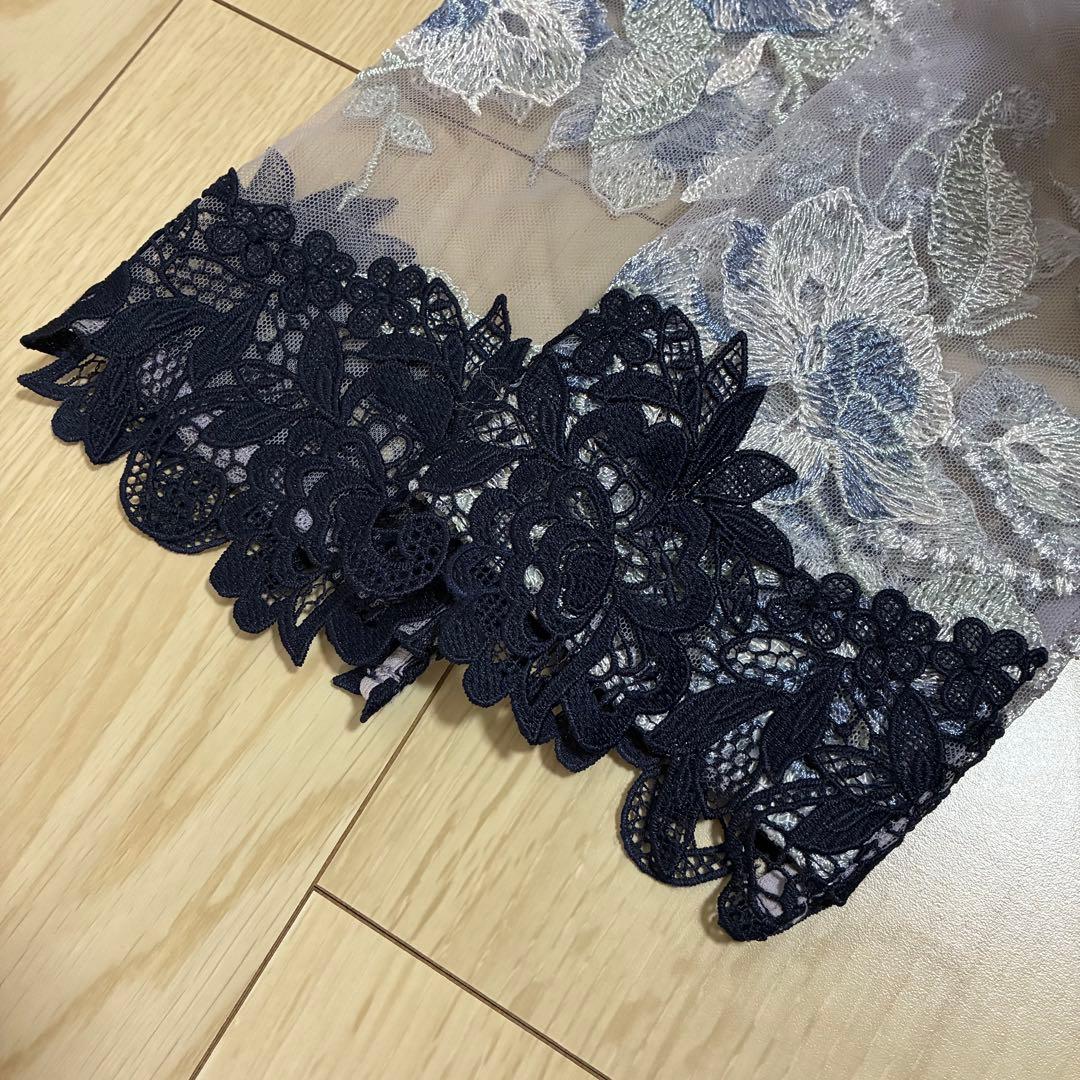 極美品✨ソブレ キャバドレス ビジュー ペプラム タイトドレス ネイビー M