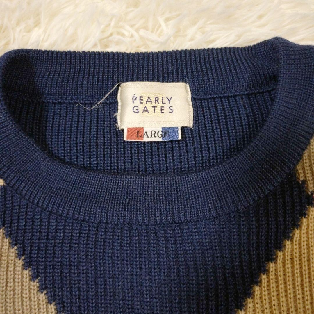 パーリーゲイツ　ニット ロゴ　アーガイル　総柄　マルチカラー　ボーダー