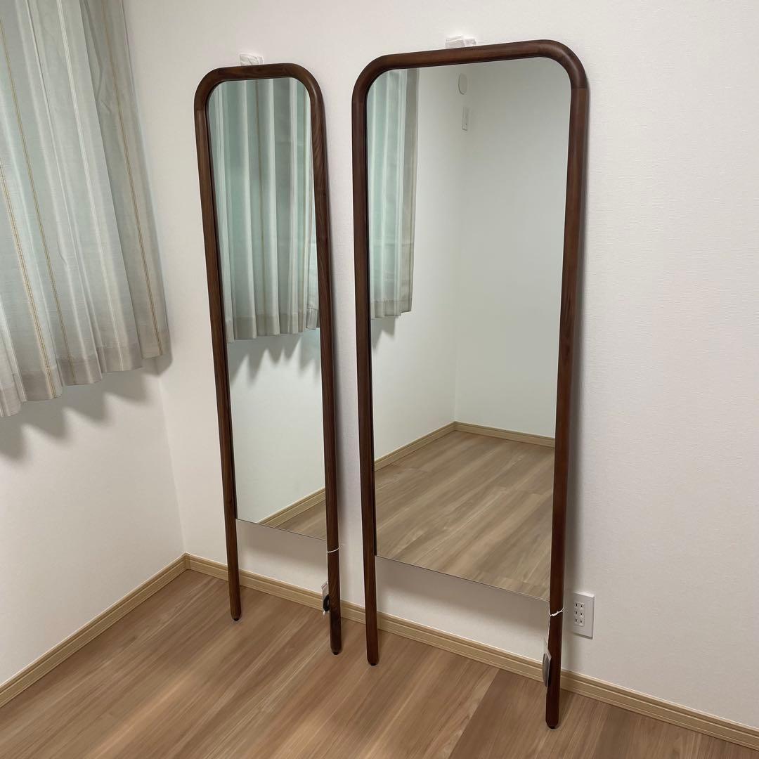 関家具 スタンドミラー 姿見 鏡 ミラー ウォールナット 新品 定価30,690