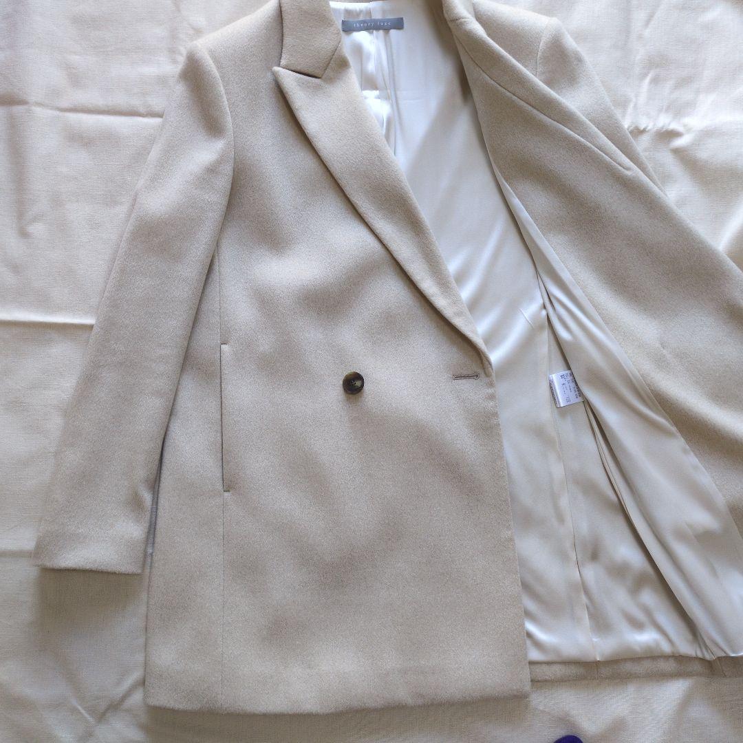 theoryLuxe長めのダブルブレストジャケットSIZE38カシミヤ100%