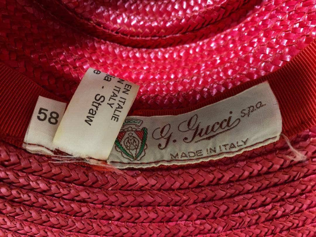 激レア　GUCCI グッチ　麦わら帽子　カンカン帽　ストローハット