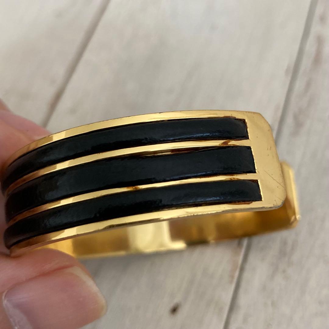 LOEWE ロエベ バングル ブレスレット ゴールドカラー×ブラック