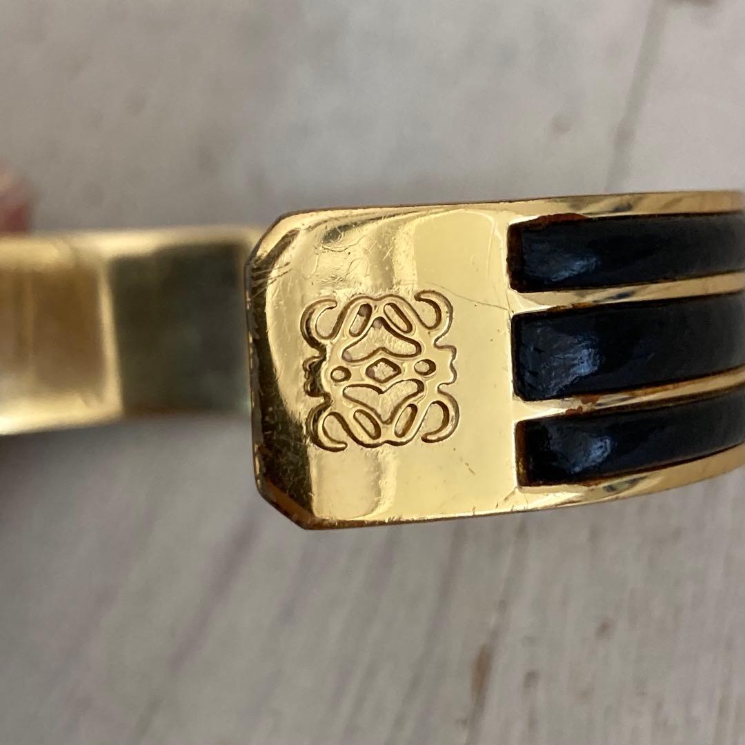 LOEWE ロエベ バングル ブレスレット ゴールドカラー×ブラック