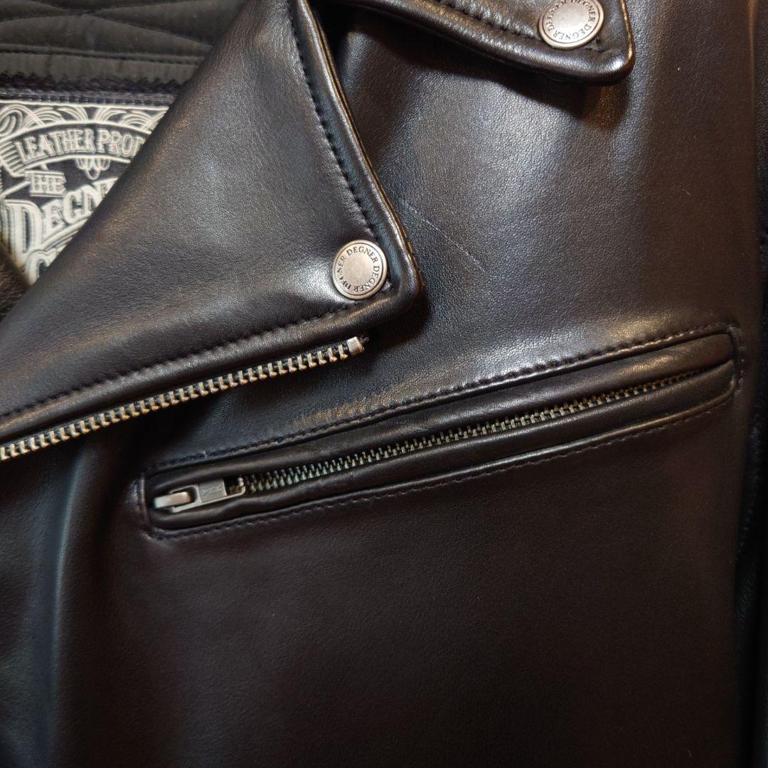 ★★極上美品★★デグナー カウレザーダブルライダース 19WJ-15ブラックXL