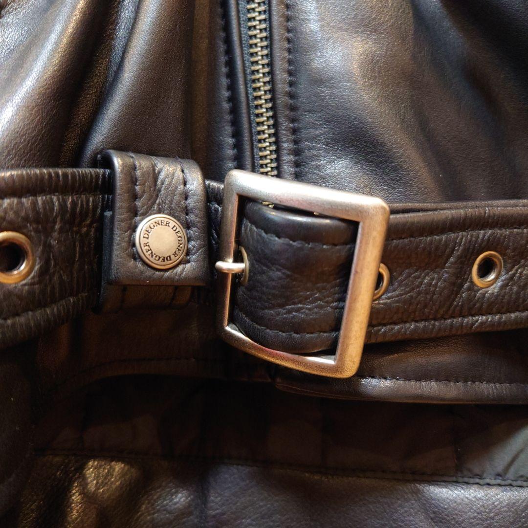 ★★極上美品★★デグナー カウレザーダブルライダース 19WJ-15ブラックXL