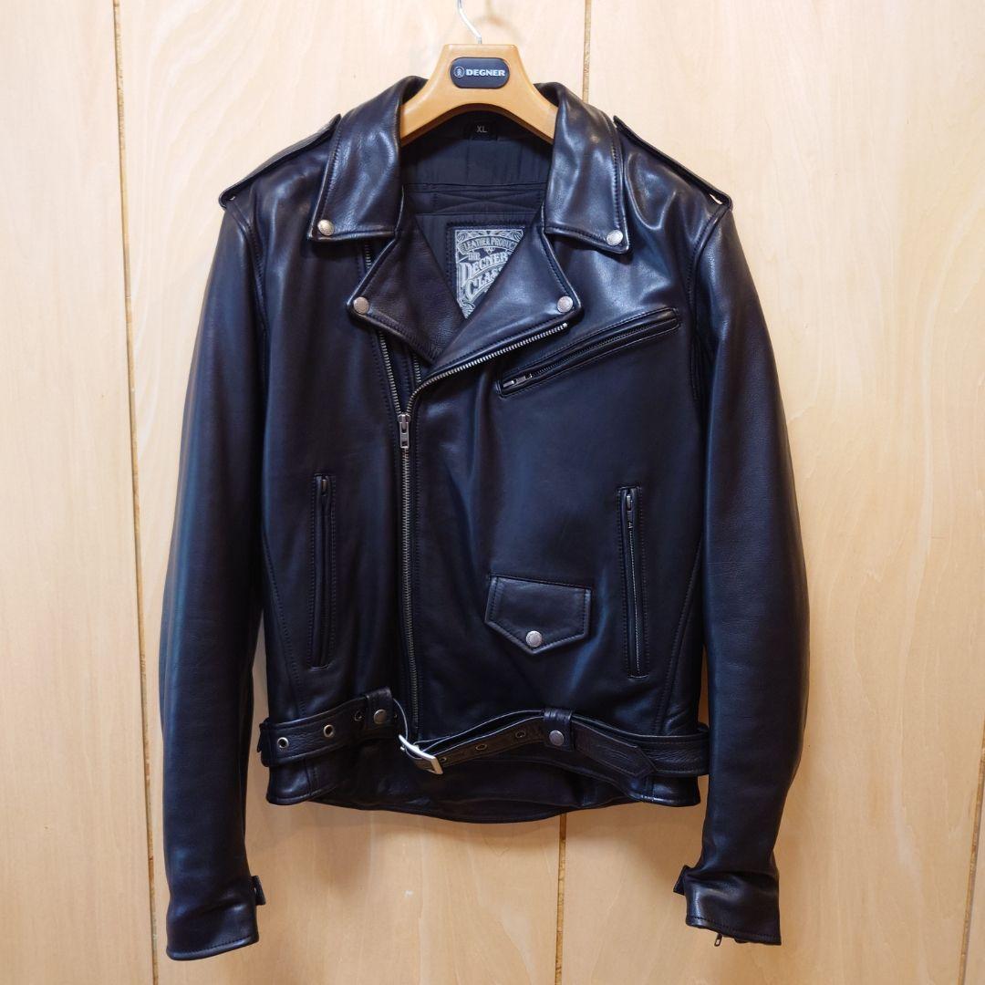 ★★極上美品★★デグナー カウレザーダブルライダース 19WJ-15ブラックXL