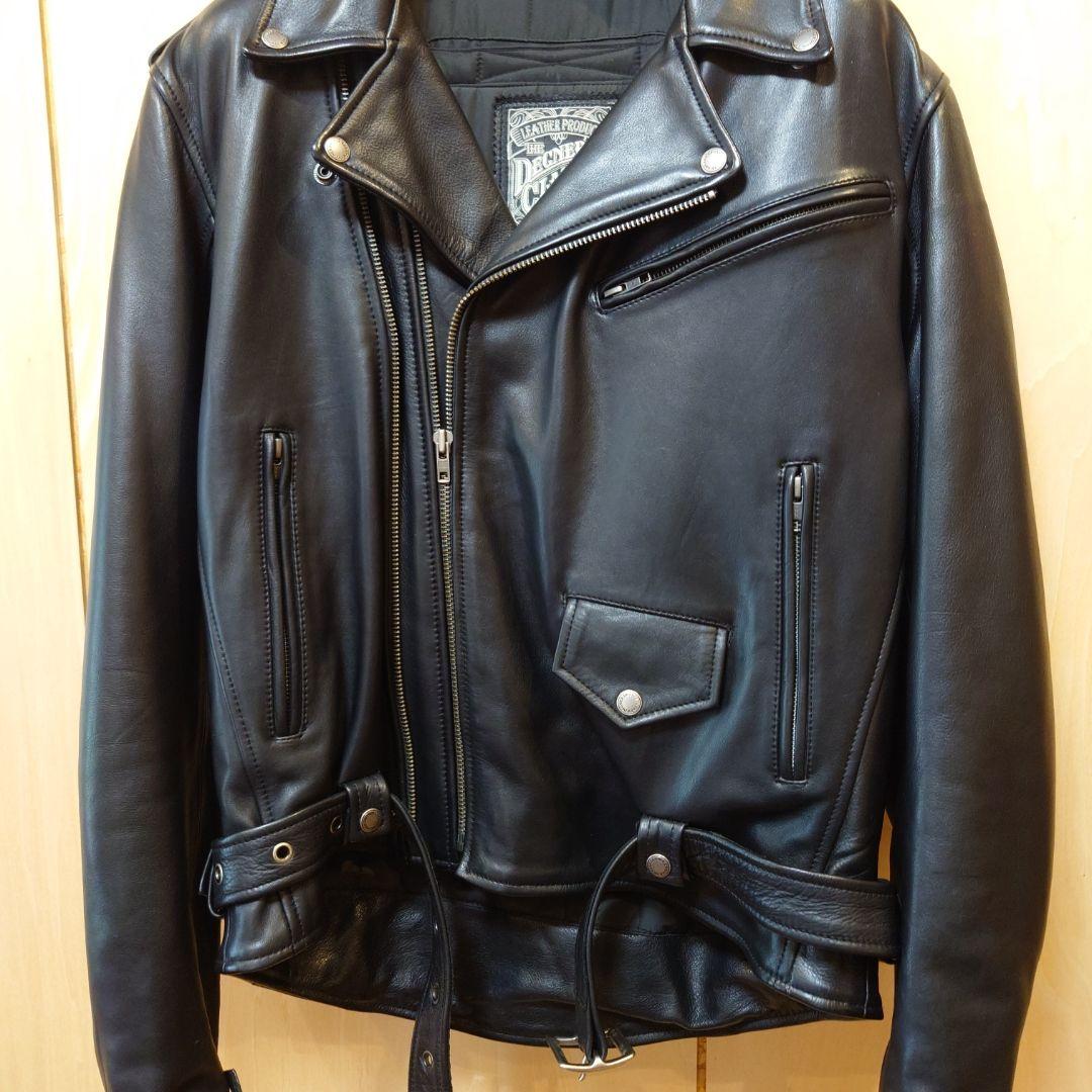 ★★極上美品★★デグナー カウレザーダブルライダース 19WJ-15ブラックXL