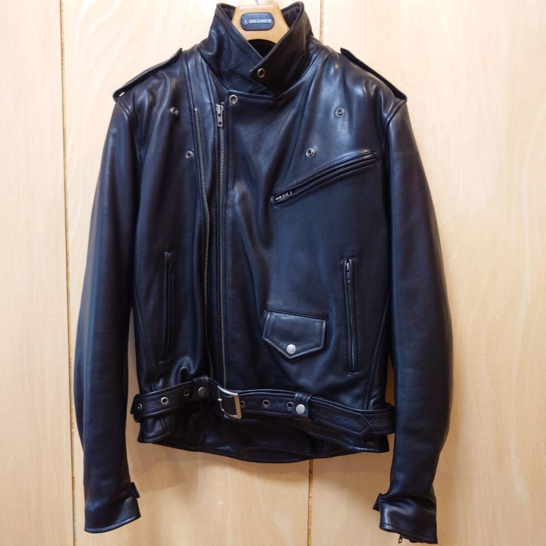 ★★極上美品★★デグナー カウレザーダブルライダース 19WJ-15ブラックXL