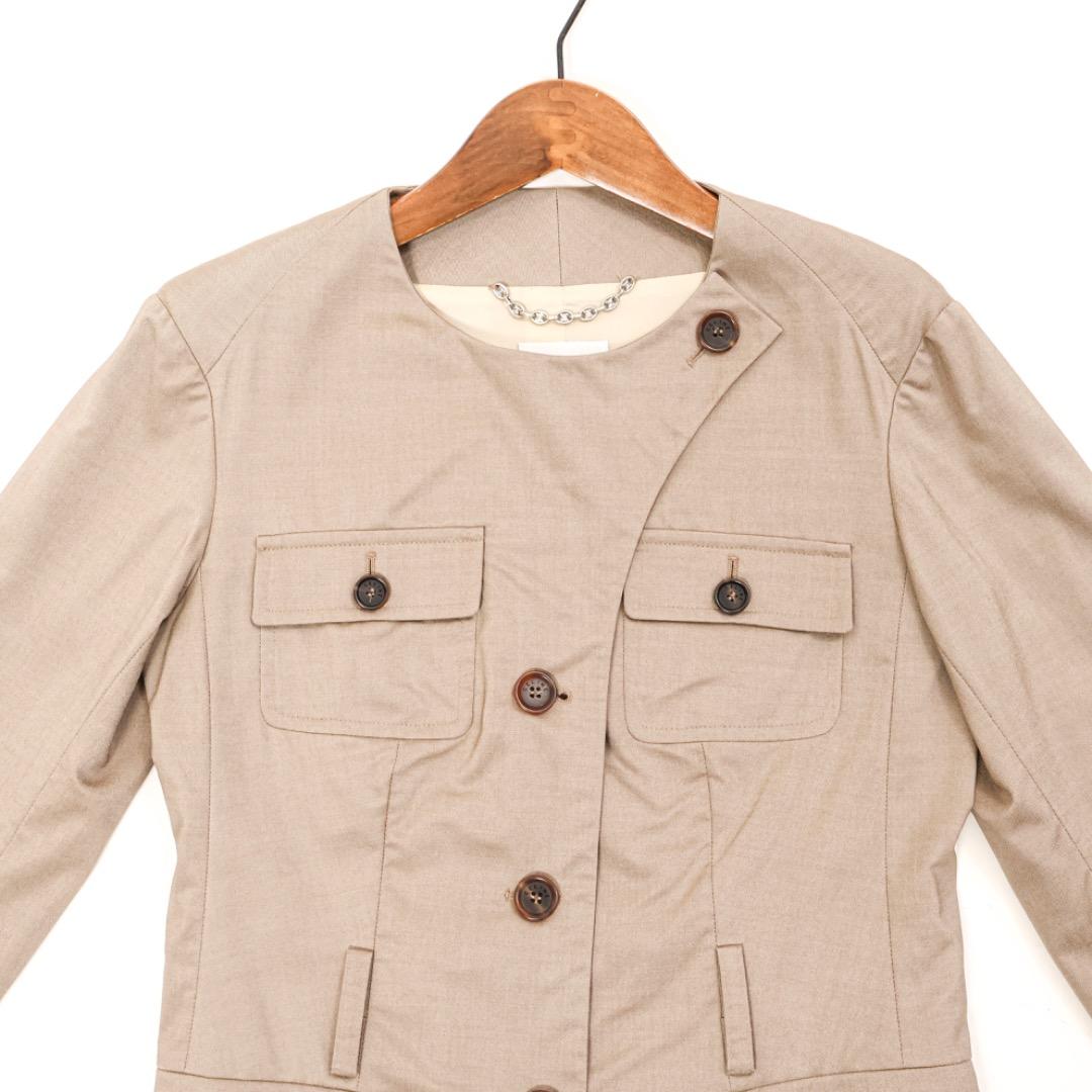 H2574◾️セリーヌ　ノーカラージャケット　長袖