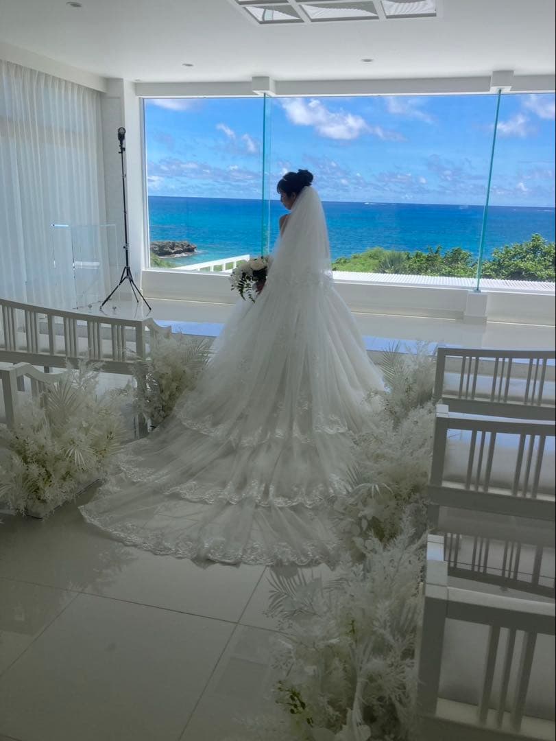 L*い様 最終お値下げ！超美品！エニーブライダル　長いトレーン　ゴージャスです