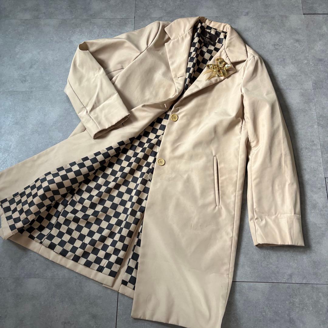 【圧倒的存在感❗️】ルイ・ヴィトン　ダミエ　コート　裏地総柄　L