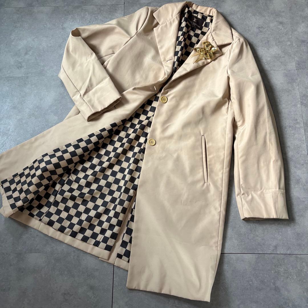 【圧倒的存在感❗️】ルイ・ヴィトン　ダミエ　コート　裏地総柄　L