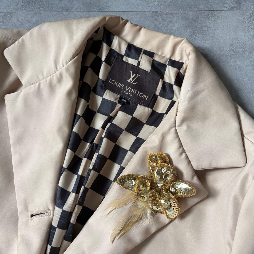 【圧倒的存在感❗️】ルイ・ヴィトン　ダミエ　コート　裏地総柄　L