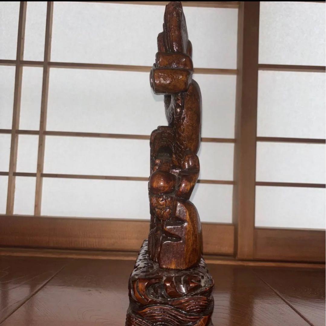 彫刻工芸品　龍　手彫り 木彫り　一点物