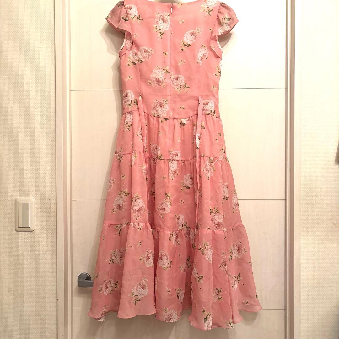 M's グレィシー　薔薇柄ロングワンピース