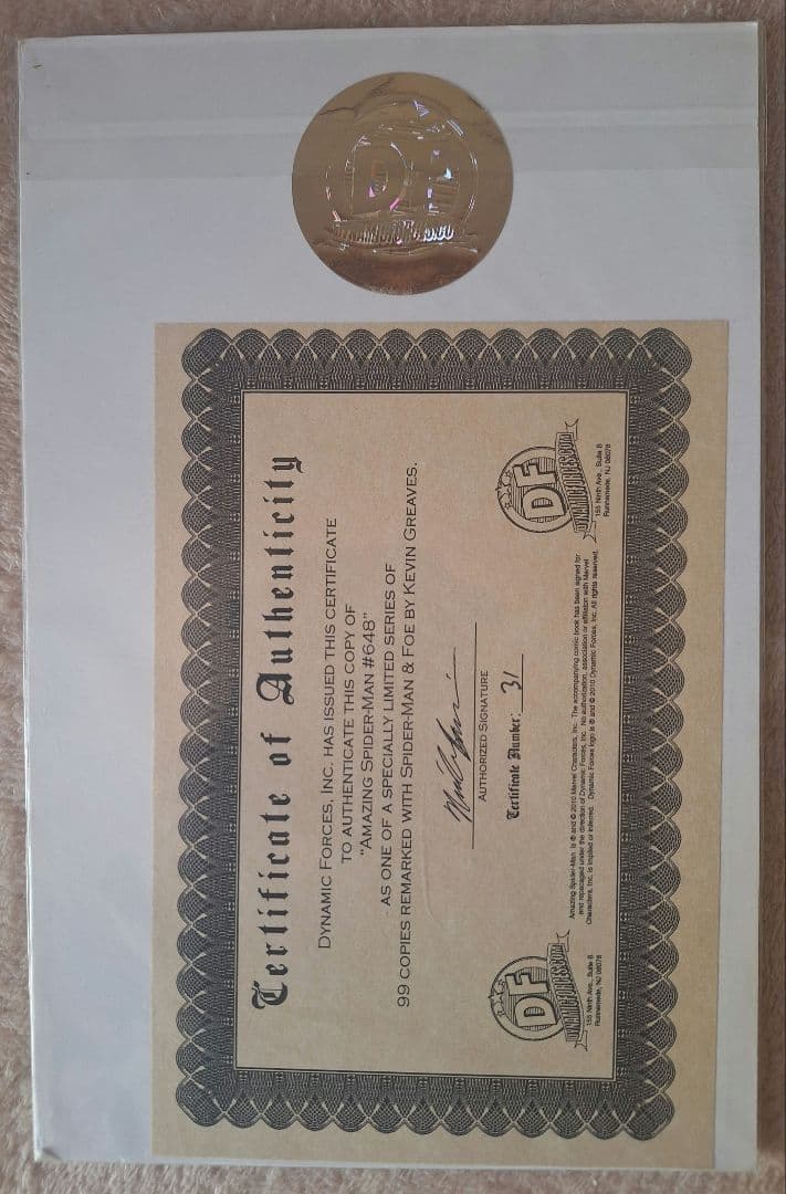 アメージングスパイダーマン #648 Kevin Greaves signed