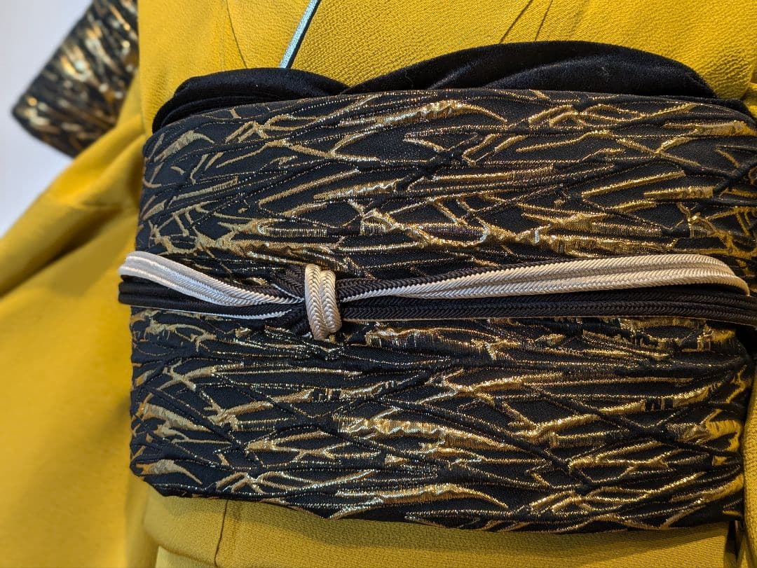 mn様 振袖フルセット 身丈165裄67 銀彩 からし色 黒 やまと誂え 成人式