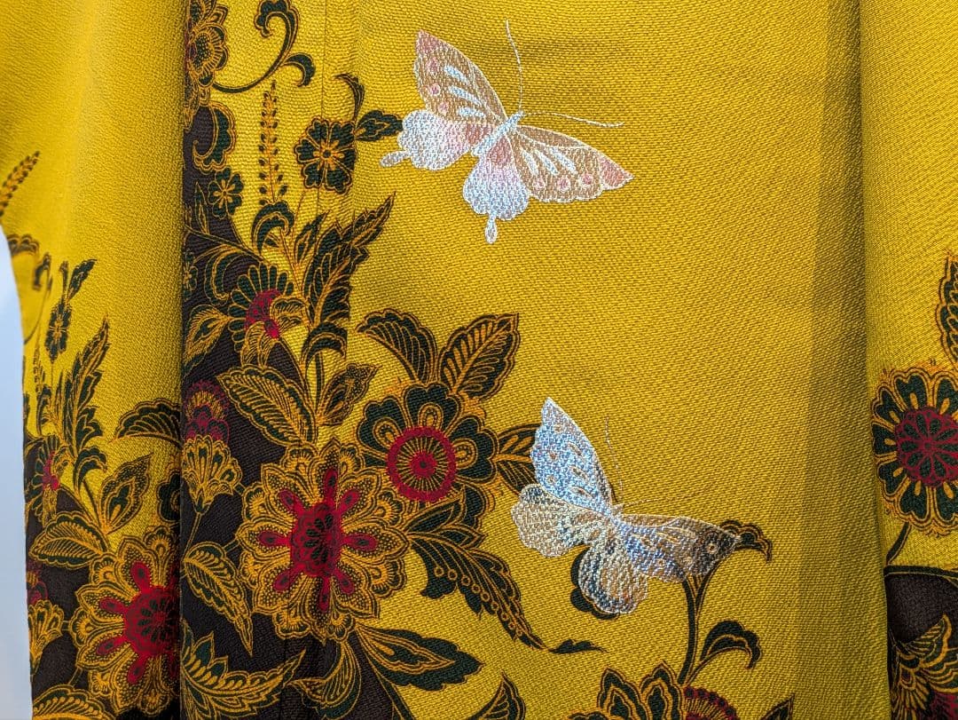 mn様 振袖フルセット 身丈165裄67 銀彩 からし色 黒 やまと誂え 成人式