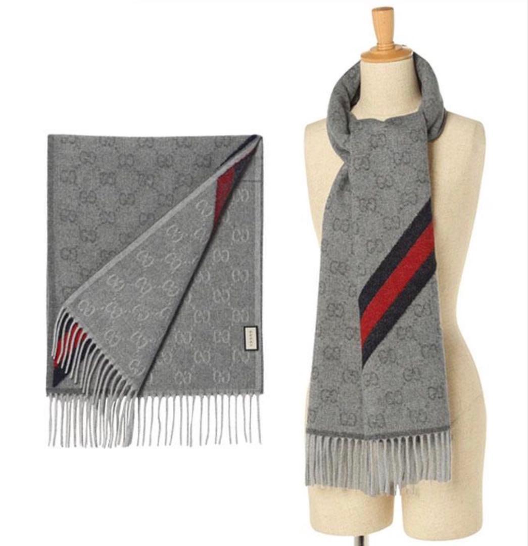 GUCCI GGロゴ ストライプ マフラー