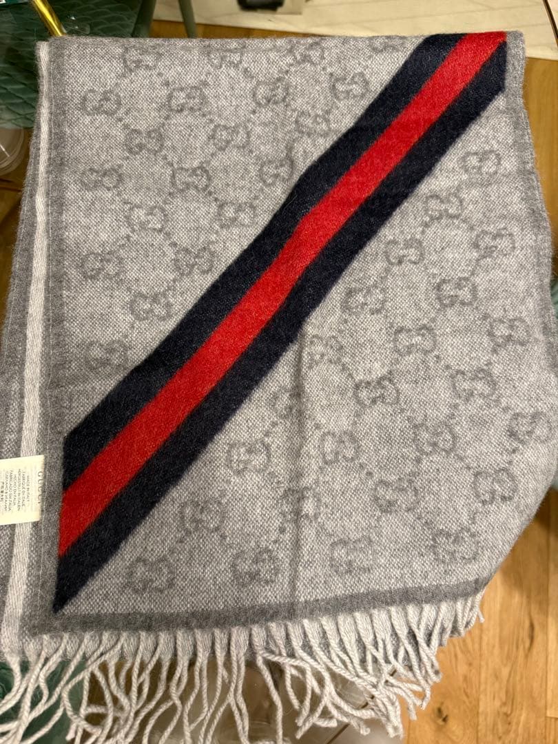 GUCCI GGロゴ ストライプ マフラー